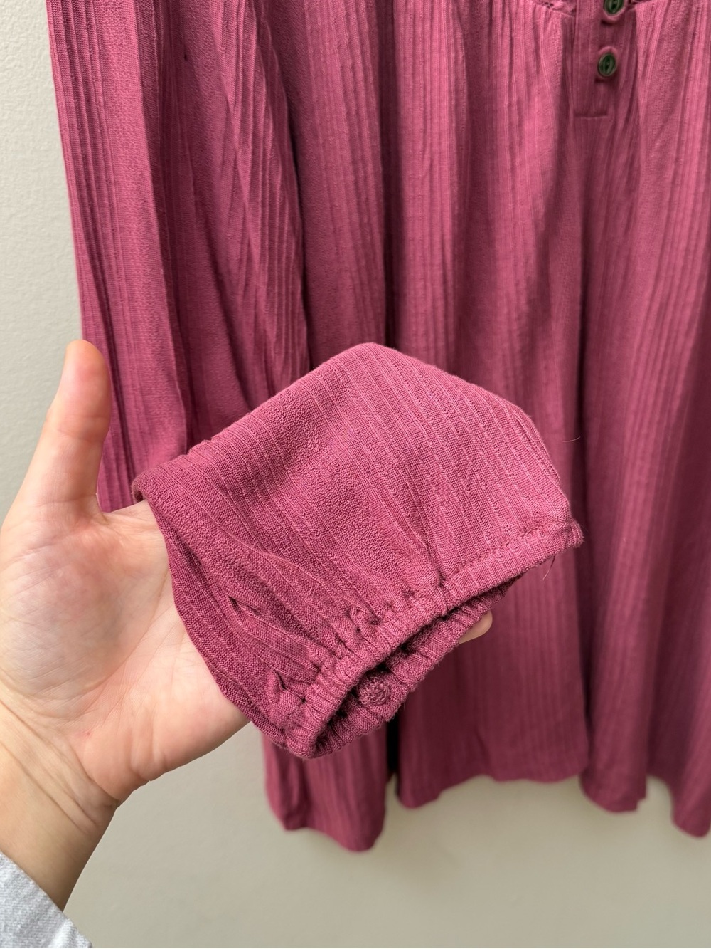 Lucky Brand Violet Quartz Lace Yoke Henley Peasant Top - Picture 5 of 9